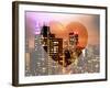 Love NY Series - Manhattan Cityscape at Night with the New Yorker Hotel - New York - USA-Philippe Hugonnard-Framed Photographic Print