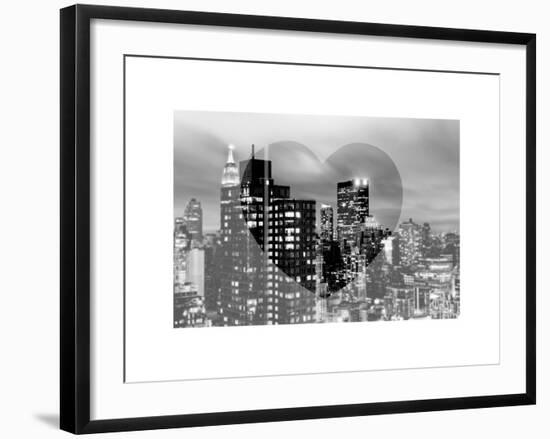 Love NY Series - Manhattan Cityscape at Night with the New Yorker Hotel - New York - USA-Philippe Hugonnard-Framed Art Print