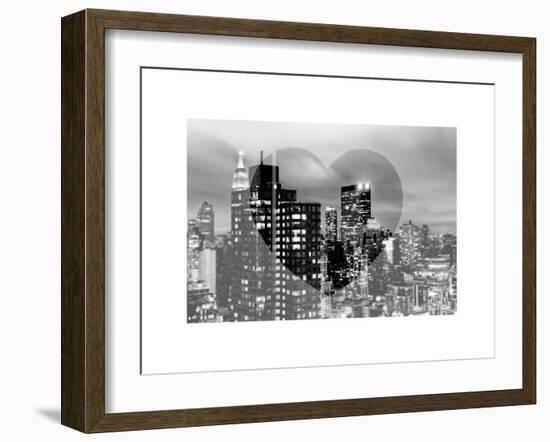 Love NY Series - Manhattan Cityscape at Night with the New Yorker Hotel - New York - USA-Philippe Hugonnard-Framed Art Print