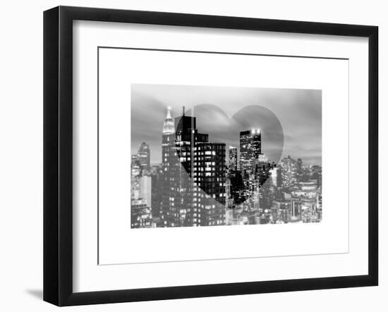 Love NY Series - Manhattan Cityscape at Night with the New Yorker Hotel - New York - USA-Philippe Hugonnard-Framed Art Print