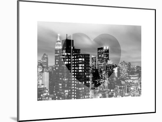 Love NY Series - Manhattan Cityscape at Night with the New Yorker Hotel - New York - USA-Philippe Hugonnard-Mounted Art Print