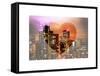 Love NY Series - Manhattan Cityscape at Night with the New Yorker Hotel - New York - USA-Philippe Hugonnard-Framed Stretched Canvas