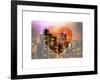 Love NY Series - Manhattan Cityscape at Night with the New Yorker Hotel - New York - USA-Philippe Hugonnard-Framed Art Print