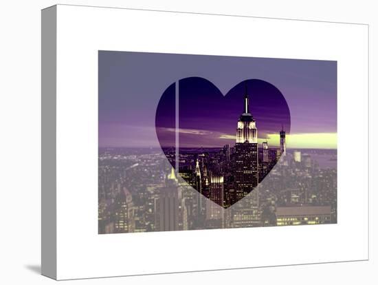 Love NY Series - Manhattan Nightfall with the Empire State Building - New York - USA-Philippe Hugonnard-Stretched Canvas