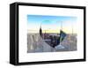 Love NY Series - Manhattan Skyline with the Empire State Building - New York City - USA-Philippe Hugonnard-Framed Stretched Canvas