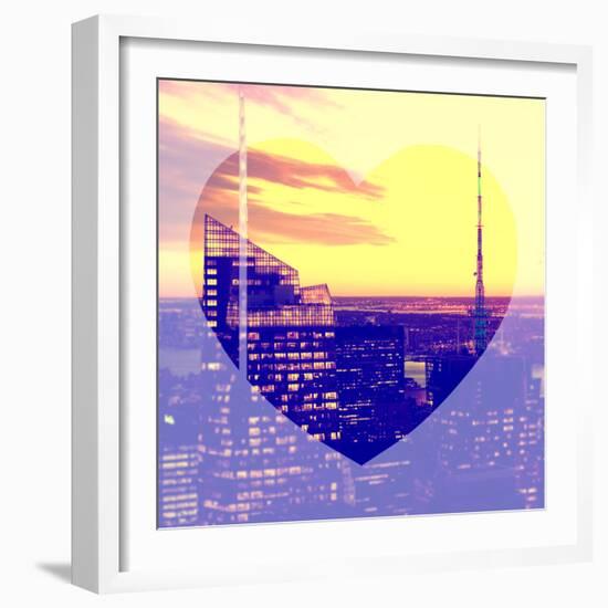 Love NY Series - Manhattan Skyscrapers Peaks at Sunset - Times Square - New York - USA-Philippe Hugonnard-Framed Photographic Print