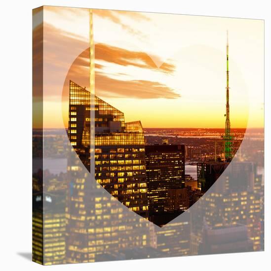 Love NY Series - Manhattan Skyscrapers Peaks at Sunset - Times Square - New York - USA-Philippe Hugonnard-Stretched Canvas