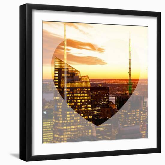 Love NY Series - Manhattan Skyscrapers Peaks at Sunset - Times Square - New York - USA-Philippe Hugonnard-Framed Photographic Print