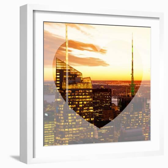 Love NY Series - Manhattan Skyscrapers Peaks at Sunset - Times Square - New York - USA-Philippe Hugonnard-Framed Photographic Print