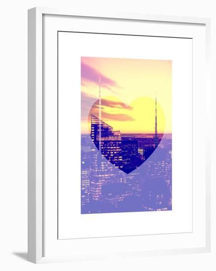 Love NY Series - Manhattan Skyscrapers Peaks at Sunset - Times Square - New York - USA-Philippe Hugonnard-Framed Art Print