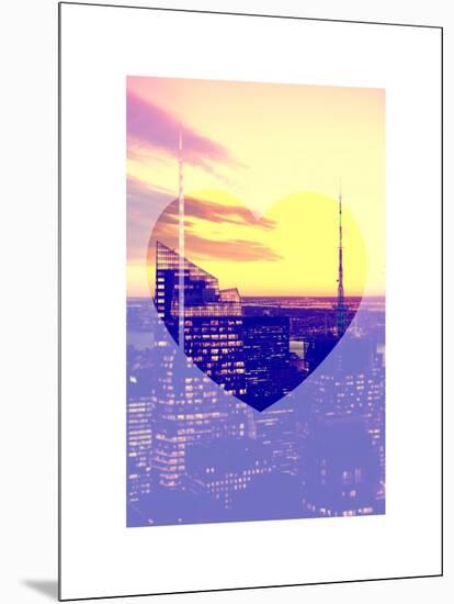 Love NY Series - Manhattan Skyscrapers Peaks at Sunset - Times Square - New York - USA-Philippe Hugonnard-Mounted Art Print