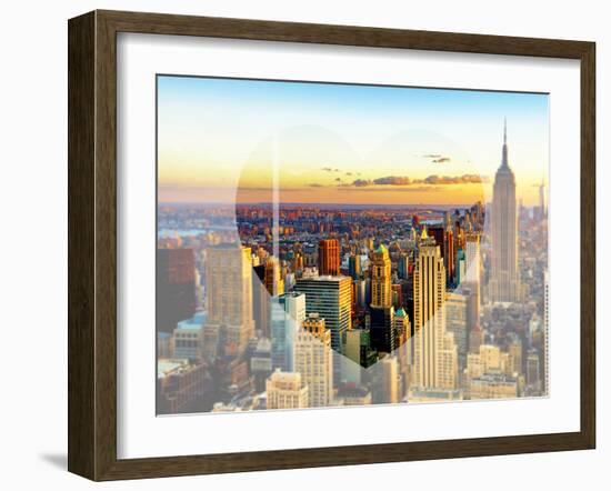 Love NY Series - New York City with the Empire State Building at Sunset - Manhattan - USA-Philippe Hugonnard-Framed Art Print