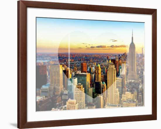 Love NY Series - New York City with the Empire State Building at Sunset - Manhattan - USA-Philippe Hugonnard-Framed Art Print