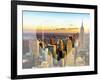 Love NY Series - New York City with the Empire State Building at Sunset - Manhattan - USA-Philippe Hugonnard-Framed Art Print