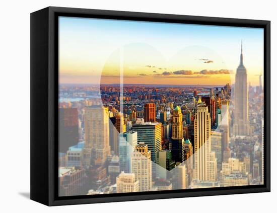 Love NY Series - New York City with the Empire State Building at Sunset - Manhattan - USA-Philippe Hugonnard-Framed Stretched Canvas