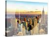 Love NY Series - New York City with the Empire State Building at Sunset - Manhattan - USA-Philippe Hugonnard-Stretched Canvas