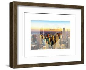 Love NY Series - New York City with the Empire State Building at Sunset - Manhattan - USA-Philippe Hugonnard-Framed Art Print