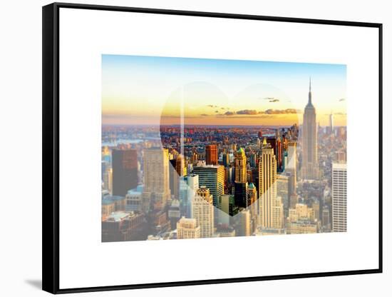 Love NY Series - New York City with the Empire State Building at Sunset - Manhattan - USA-Philippe Hugonnard-Framed Stretched Canvas
