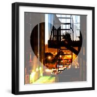 Love NY Series - NYC Fire Escape at Night - Manhattan - New York - USA-Philippe Hugonnard-Framed Photographic Print