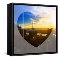 Love NY Series - Skyline of Manhattan at Sunset - New York - USA-Philippe Hugonnard-Framed Stretched Canvas