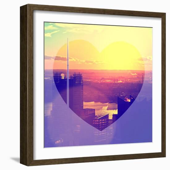 Love NY Series - Skyline of Manhattan at Sunset - New York - USA-Philippe Hugonnard-Framed Photographic Print