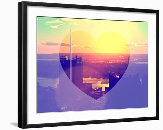 Love NY Series - Skyline of Manhattan at Sunset - New York - USA-Philippe Hugonnard-Framed Photographic Print