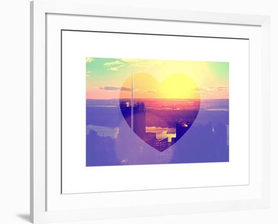 Love NY Series - Skyline of Manhattan at Sunset - New York - USA-Philippe Hugonnard-Framed Art Print