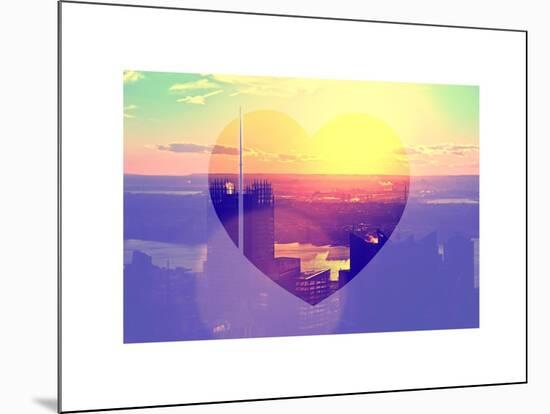 Love NY Series - Skyline of Manhattan at Sunset - New York - USA-Philippe Hugonnard-Mounted Art Print