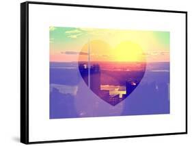 Love NY Series - Skyline of Manhattan at Sunset - New York - USA-Philippe Hugonnard-Framed Stretched Canvas