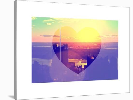 Love NY Series - Skyline of Manhattan at Sunset - New York - USA-Philippe Hugonnard-Stretched Canvas