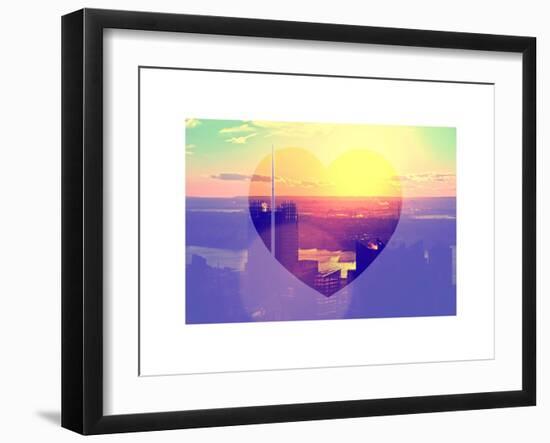 Love NY Series - Skyline of Manhattan at Sunset - New York - USA-Philippe Hugonnard-Framed Art Print