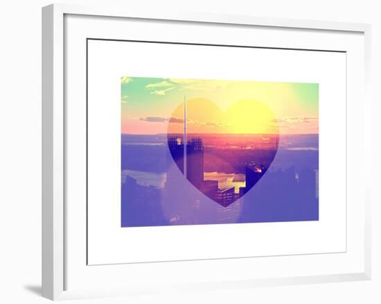 Love NY Series - Skyline of Manhattan at Sunset - New York - USA-Philippe Hugonnard-Framed Art Print