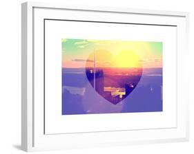 Love NY Series - Skyline of Manhattan at Sunset - New York - USA-Philippe Hugonnard-Framed Art Print