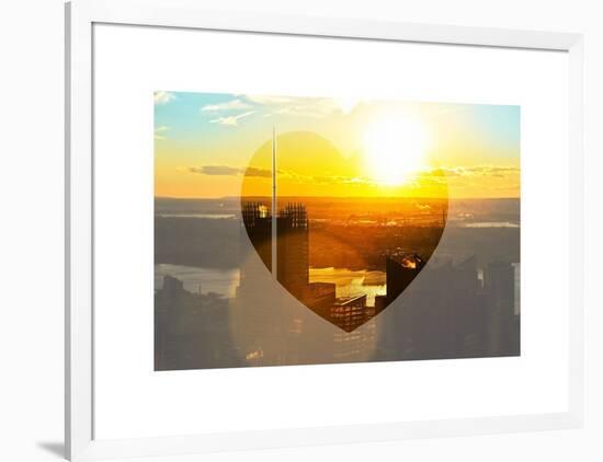 Love NY Series - Skyline of Manhattan at Sunset - New York - USA-Philippe Hugonnard-Framed Art Print