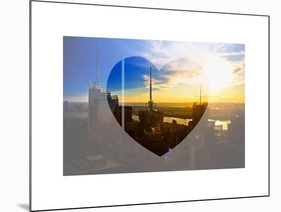 Love NY Series - Skyline of Manhattan at Sunset - New York - USA-Philippe Hugonnard-Mounted Art Print