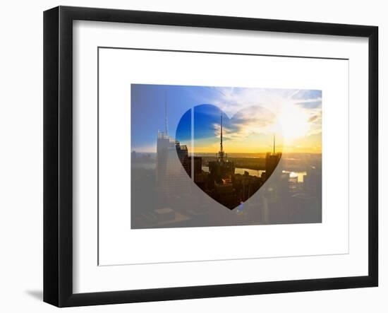Love NY Series - Skyline of Manhattan at Sunset - New York - USA-Philippe Hugonnard-Framed Art Print