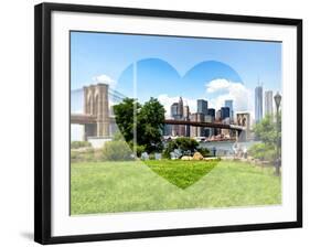 Love NY Series - Skyline of Manhattan with the Brooklyn Bridge - New York - USA-Philippe Hugonnard-Framed Photographic Print
