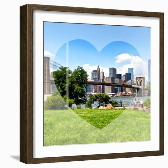 Love NY Series - Skyline of Manhattan with the Brooklyn Bridge - New York - USA-Philippe Hugonnard-Framed Photographic Print