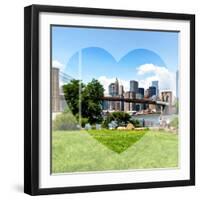 Love NY Series - Skyline of Manhattan with the Brooklyn Bridge - New York - USA-Philippe Hugonnard-Framed Photographic Print