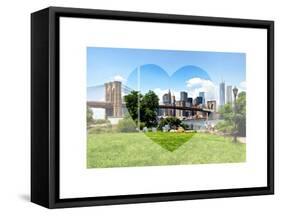 Love NY Series - Skyline of Manhattan with the Brooklyn Bridge - New York - USA-Philippe Hugonnard-Framed Stretched Canvas