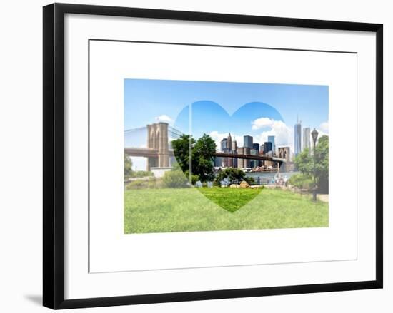 Love NY Series - Skyline of Manhattan with the Brooklyn Bridge - New York - USA-Philippe Hugonnard-Framed Art Print