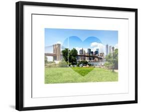 Love NY Series - Skyline of Manhattan with the Brooklyn Bridge - New York - USA-Philippe Hugonnard-Framed Art Print