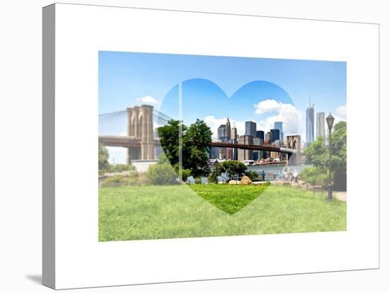 Love NY Series - Skyline of Manhattan with the Brooklyn Bridge - New York - USA-Philippe Hugonnard-Stretched Canvas