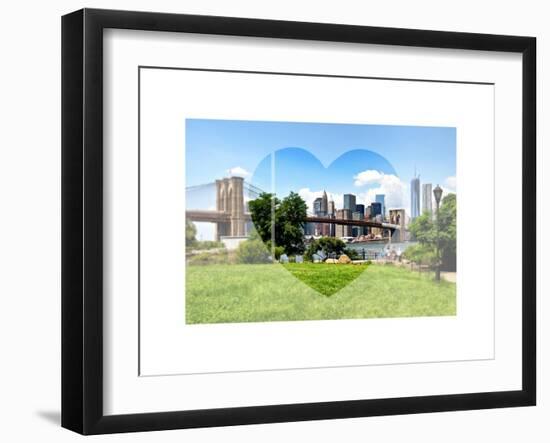 Love NY Series - Skyline of Manhattan with the Brooklyn Bridge - New York - USA-Philippe Hugonnard-Framed Art Print