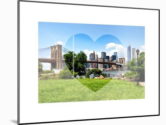 Love NY Series - Skyline of Manhattan with the Brooklyn Bridge - New York - USA-Philippe Hugonnard-Mounted Art Print