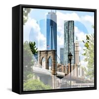 Love NY Series - The Brooklyn Bridge and 1WTC - Manhattan - New York - USA-Philippe Hugonnard-Framed Stretched Canvas