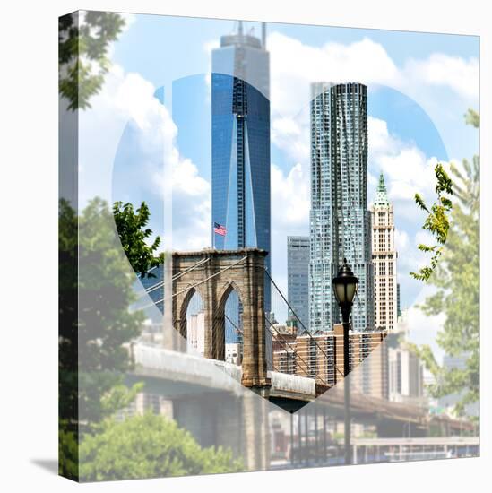 Love NY Series - The Brooklyn Bridge and 1WTC - Manhattan - New York - USA-Philippe Hugonnard-Stretched Canvas