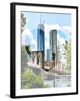 Love NY Series - The Brooklyn Bridge and 1WTC - Manhattan - New York - USA-Philippe Hugonnard-Framed Photographic Print