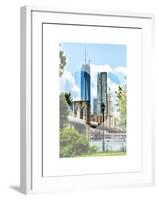 Love NY Series - The Brooklyn Bridge and 1WTC - Manhattan - New York - USA-Philippe Hugonnard-Framed Art Print