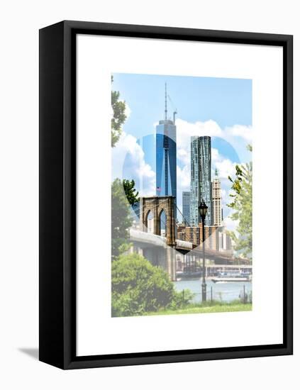Love NY Series - The Brooklyn Bridge and 1WTC - Manhattan - New York - USA-Philippe Hugonnard-Framed Stretched Canvas